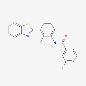 molecular formula C21H15BrN2OS B4544260 N-[3-(1,3-benzothiazol-2-yl)-2-methylphenyl]-3-bromobenzamide 