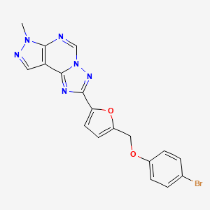 molecular formula C18H13BrN6O2 B4544267 2-{5-[(4-bromophenoxy)methyl]-2-furyl}-7-methyl-7H-pyrazolo[4,3-e][1,2,4]triazolo[1,5-c]pyrimidine 