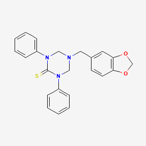 molecular formula C23H21N3O2S B4544278 5-(1,3-benzodioxol-5-ylmethyl)-1,3-diphenyl-1,3,5-triazinane-2-thione 