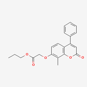 molecular formula C21H20O5 B4544290 propyl [(8-methyl-2-oxo-4-phenyl-2H-chromen-7-yl)oxy]acetate 