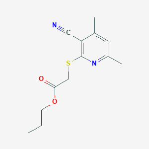 molecular formula C13H16N2O2S B4544295 propyl [(3-cyano-4,6-dimethyl-2-pyridinyl)thio]acetate 