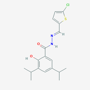 molecular formula C18H21ClN2O2S B454431 N'-[(5-chloro-2-thienyl)methylene]-2-hydroxy-3,5-diisopropylbenzohydrazide 