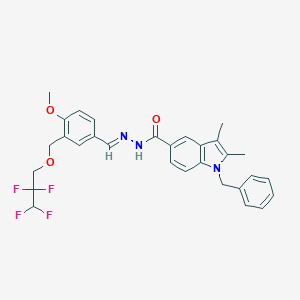 1-benzyl-N'-[(E)-{4-methoxy-3-[(2,2,3,3-tetrafluoropropoxy)methyl]phenyl}methylidene]-2,3-dimethyl-1H-indole-5-carbohydrazide