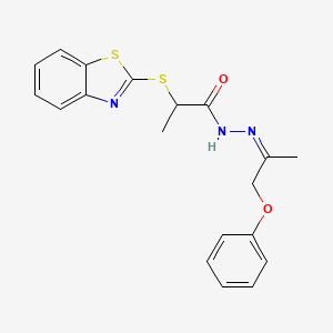 molecular formula C19H19N3O2S2 B4544335 2-(1,3-benzothiazol-2-ylthio)-N'-(1-methyl-2-phenoxyethylidene)propanohydrazide 