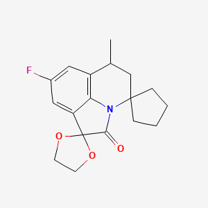 molecular formula C18H20FNO3 B4544345 8'-fluoro-6'-methyl-5',6'-dihydrodispiro[cyclopentane-1,4'-pyrrolo[3,2,1-ij]quinoline-1',2''-[1,3]dioxolan]-2'-one 