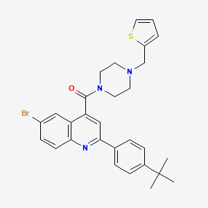 molecular formula C29H30BrN3OS B4544366 6-bromo-2-(4-tert-butylphenyl)-4-{[4-(2-thienylmethyl)-1-piperazinyl]carbonyl}quinoline 