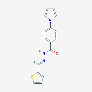 molecular formula C16H13N3OS B454437 4-(1H-pyrrol-1-yl)-N'-(2-thienylmethylene)benzohydrazide 