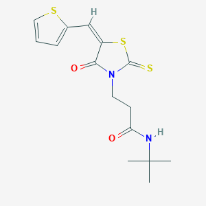 molecular formula C15H18N2O2S3 B4544373 N-(tert-butyl)-3-[4-oxo-5-(2-thienylmethylene)-2-thioxo-1,3-thiazolidin-3-yl]propanamide 