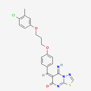 molecular formula C22H19ClN4O3S B4544377 6-{4-[3-(4-chloro-3-methylphenoxy)propoxy]benzylidene}-5-imino-5,6-dihydro-7H-[1,3,4]thiadiazolo[3,2-a]pyrimidin-7-one 
