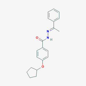 molecular formula C20H22N2O2 B454441 4-(cyclopentyloxy)-N'-(1-phenylethylidene)benzohydrazide 