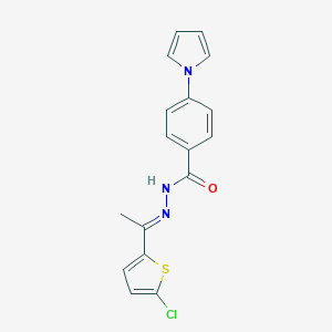 molecular formula C17H14ClN3OS B454442 N'-[1-(5-chloro-2-thienyl)ethylidene]-4-(1H-pyrrol-1-yl)benzohydrazide 