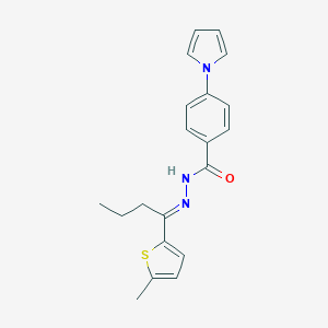 molecular formula C20H21N3OS B454444 N'-[1-(5-methyl-2-thienyl)butylidene]-4-(1H-pyrrol-1-yl)benzohydrazide 