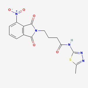 molecular formula C15H13N5O5S B4544440 N-(5-methyl-1,3,4-thiadiazol-2-yl)-4-(4-nitro-1,3-dioxo-1,3-dihydro-2H-isoindol-2-yl)butanamide 