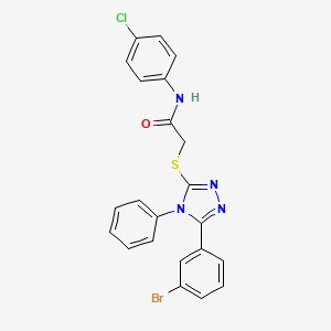 molecular formula C22H16BrClN4OS B4544446 2-{[5-(3-bromophenyl)-4-phenyl-4H-1,2,4-triazol-3-yl]thio}-N-(4-chlorophenyl)acetamide 