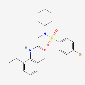 molecular formula C23H29BrN2O3S B4544459 N~2~-[(4-bromophenyl)sulfonyl]-N~2~-cyclohexyl-N~1~-(2-ethyl-6-methylphenyl)glycinamide 