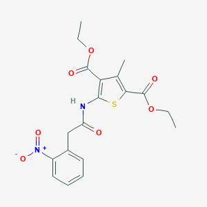 molecular formula C19H20N2O7S B454446 Diethyl 3-methyl-5-{[(2-nitrophenyl)acetyl]amino}thiophene-2,4-dicarboxylate 