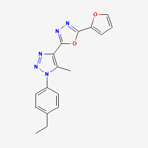 molecular formula C17H15N5O2 B4544461 2-[1-(4-ethylphenyl)-5-methyl-1H-1,2,3-triazol-4-yl]-5-(2-furyl)-1,3,4-oxadiazole 