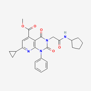 molecular formula C25H26N4O5 B4544464 methyl 3-[2-(cyclopentylamino)-2-oxoethyl]-7-cyclopropyl-2,4-dioxo-1-phenyl-1,2,3,4-tetrahydropyrido[2,3-d]pyrimidine-5-carboxylate 