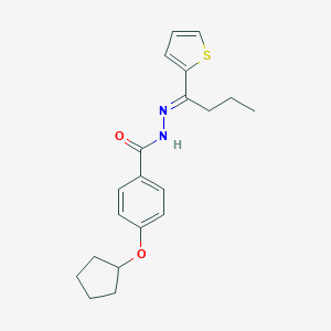 molecular formula C20H24N2O2S B454447 4-(cyclopentyloxy)-N'-[1-(2-thienyl)butylidene]benzohydrazide 