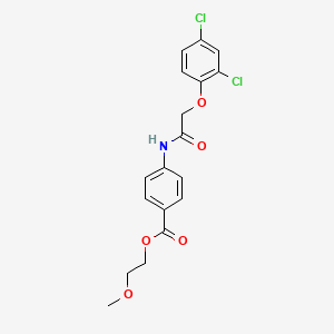 molecular formula C18H17Cl2NO5 B4544474 2-methoxyethyl 4-{[(2,4-dichlorophenoxy)acetyl]amino}benzoate 