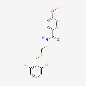 N-{2-[(2,6-dichlorobenzyl)thio]ethyl}-4-methoxybenzamide
