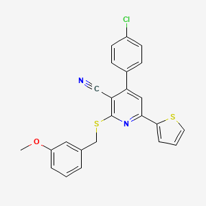 4-(4-chlorophenyl)-2-[(3-methoxybenzyl)thio]-6-(2-thienyl)nicotinonitrile