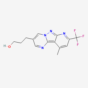 molecular formula C14H13F3N4O B4544505 3-[10-methyl-8-(trifluoromethyl)pyrido[2',3':3,4]pyrazolo[1,5-a]pyrimidin-3-yl]-1-propanol 
