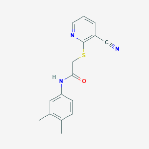 molecular formula C16H15N3OS B4544513 2-[(3-cyano-2-pyridinyl)thio]-N-(3,4-dimethylphenyl)acetamide 