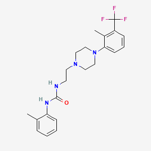 molecular formula C22H27F3N4O B4544529 N-(2-methylphenyl)-N'-(2-{4-[2-methyl-3-(trifluoromethyl)phenyl]-1-piperazinyl}ethyl)urea 