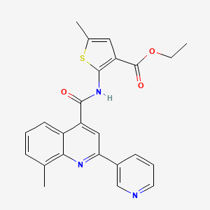 molecular formula C24H21N3O3S B4544530 ethyl 5-methyl-2-({[8-methyl-2-(3-pyridinyl)-4-quinolinyl]carbonyl}amino)-3-thiophenecarboxylate 
