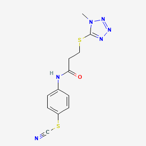 molecular formula C12H12N6OS2 B4544538 4-({3-[(1-methyl-1H-tetrazol-5-yl)thio]propanoyl}amino)phenyl thiocyanate 