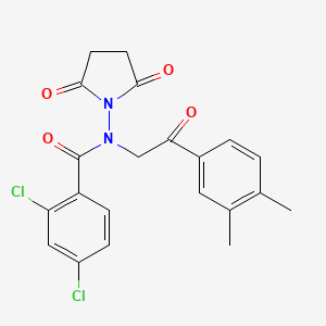 molecular formula C21H18Cl2N2O4 B4544539 2,4-dichloro-N-[2-(3,4-dimethylphenyl)-2-oxoethyl]-N-(2,5-dioxo-1-pyrrolidinyl)benzamide 
