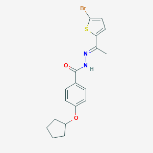 molecular formula C18H19BrN2O2S B454454 N'-[1-(5-bromo-2-thienyl)ethylidene]-4-(cyclopentyloxy)benzohydrazide 