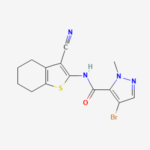 molecular formula C14H13BrN4OS B4544547 4-bromo-N-(3-cyano-4,5,6,7-tetrahydro-1-benzothien-2-yl)-1-methyl-1H-pyrazole-5-carboxamide 