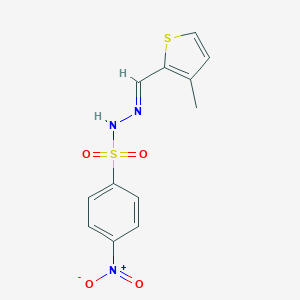 molecular formula C12H11N3O4S2 B454455 4-nitro-N'-[(3-methyl-2-thienyl)methylene]benzenesulfonohydrazide 
