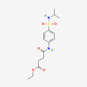 molecular formula C15H22N2O5S B4544550 ethyl 4-({4-[(isopropylamino)sulfonyl]phenyl}amino)-4-oxobutanoate 