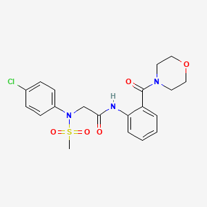 molecular formula C20H22ClN3O5S B4544555 N~2~-(4-chlorophenyl)-N~2~-(methylsulfonyl)-N~1~-[2-(4-morpholinylcarbonyl)phenyl]glycinamide 