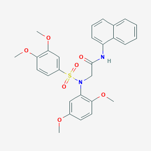 molecular formula C28H28N2O7S B4544565 N~2~-(2,5-dimethoxyphenyl)-N~2~-[(3,4-dimethoxyphenyl)sulfonyl]-N~1~-1-naphthylglycinamide 