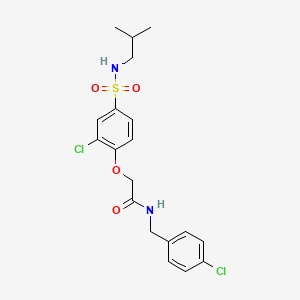 molecular formula C19H22Cl2N2O4S B4544572 N-(4-chlorobenzyl)-2-{2-chloro-4-[(isobutylamino)sulfonyl]phenoxy}acetamide 