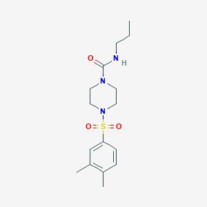 molecular formula C16H25N3O3S B4544604 4-[(3,4-dimethylphenyl)sulfonyl]-N-propyl-1-piperazinecarboxamide 