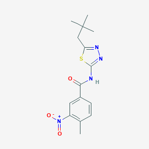 N-[5-(2,2-dimethylpropyl)-1,3,4-thiadiazol-2-yl]-4-methyl-3-nitrobenzamide