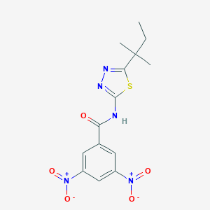 molecular formula C14H15N5O5S B454464 N-[5-(2-methylbutan-2-yl)-1,3,4-thiadiazol-2-yl]-3,5-dinitrobenzamide 