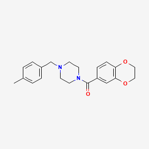 molecular formula C21H24N2O3 B4544651 1-(2,3-dihydro-1,4-benzodioxin-6-ylcarbonyl)-4-(4-methylbenzyl)piperazine 