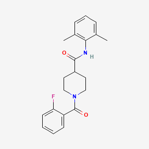 molecular formula C21H23FN2O2 B4544668 N-(2,6-dimethylphenyl)-1-(2-fluorobenzoyl)-4-piperidinecarboxamide 