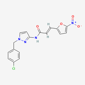 molecular formula C17H13ClN4O4 B4544676 N-[1-(4-chlorobenzyl)-1H-pyrazol-3-yl]-3-(5-nitro-2-furyl)acrylamide 