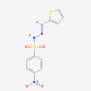 molecular formula C11H9N3O4S2 B454469 4-nitro-N'-(2-thienylmethylene)benzenesulfonohydrazide 