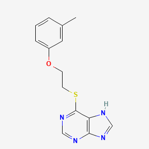 molecular formula C14H14N4OS B4544692 6-{[2-(3-methylphenoxy)ethyl]thio}-9H-purine 