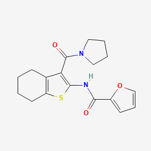 molecular formula C18H20N2O3S B4544703 N-[3-(1-pyrrolidinylcarbonyl)-4,5,6,7-tetrahydro-1-benzothien-2-yl]-2-furamide 