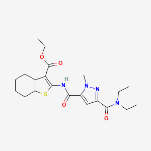 molecular formula C21H28N4O4S B4544705 ethyl 2-[({3-[(diethylamino)carbonyl]-1-methyl-1H-pyrazol-5-yl}carbonyl)amino]-4,5,6,7-tetrahydro-1-benzothiophene-3-carboxylate 