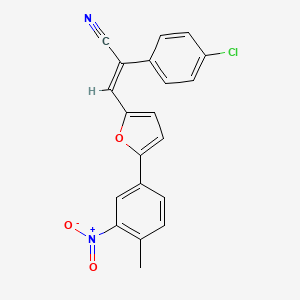 molecular formula C20H13ClN2O3 B4544712 2-(4-chlorophenyl)-3-[5-(4-methyl-3-nitrophenyl)-2-furyl]acrylonitrile 